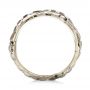  14K Gold Custom Unplated Feather Design Diamond Men's Band - Front View -  103393 - Thumbnail