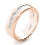 14k Rose Gold 14k Rose Gold Custom Diamond Men's Wedding Band - Three-Quarter View -  1306 - Thumbnail