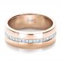 14k Rose Gold 14k Rose Gold Custom Diamond Men's Wedding Band - Flat View -  1306 - Thumbnail