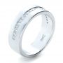 18k White Gold Custom Diamond Men's Wedding Band - Three-Quarter View -  1306 - Thumbnail