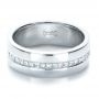 18k White Gold Custom Diamond Men's Wedding Band - Flat View -  1306 - Thumbnail