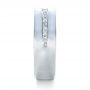 18k White Gold Custom Diamond Men's Wedding Band - Side View -  1306 - Thumbnail