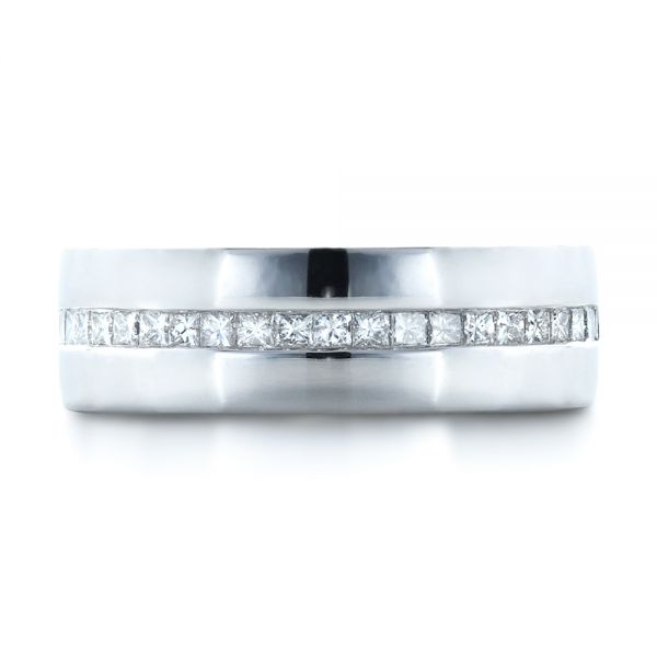  Platinum Platinum Custom Diamond Men's Wedding Band - Top View -  1306