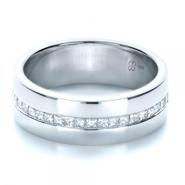 ... Men's Wedding Bands â€º Custom White Gold and Diamond Men's Wedding