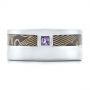 18k White Gold And Platinum 18k White Gold And Platinum Custom Mokume Men's Wedding Band - Top View -  102310 - Thumbnail