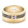 18k Yellow Gold And Platinum 18k Yellow Gold And Platinum Custom Mokume Men's Wedding Band - Flat View -  102310 - Thumbnail