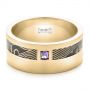 14k Yellow Gold And 18K Gold 14k Yellow Gold And 18K Gold Custom Mokume Men's Wedding Band - Flat View -  102310 - Thumbnail