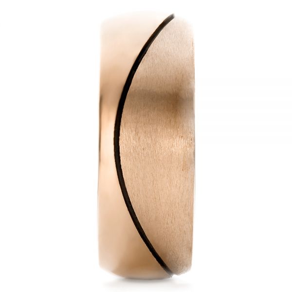 14k Rose Gold 14k Rose Gold Custom Brushed And Polished Men's Wedding Band - Side View -  100582