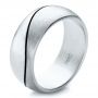 Platinum Platinum Custom Brushed And Polished Men's Wedding Band - Three-Quarter View -  100582 - Thumbnail