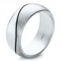 14k White Gold 14k White Gold Custom Brushed And Polished Men's Wedding Band - Three-Quarter View -  100582 - Thumbnail