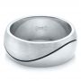  Platinum Platinum Custom Brushed And Polished Men's Wedding Band - Flat View -  100582 - Thumbnail