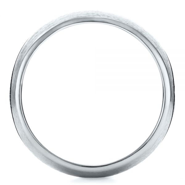 14k White Gold 14k White Gold Custom Brushed And Polished Men's Wedding Band - Front View -  100582