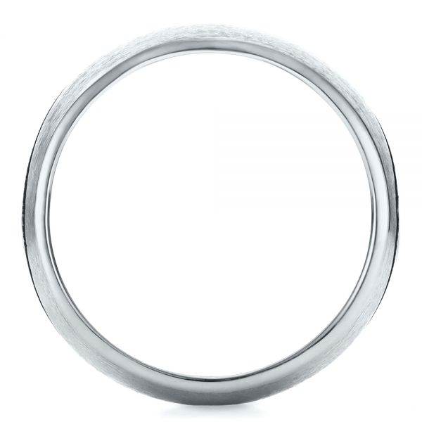18k White Gold 18k White Gold Custom Brushed And Polished Men's Wedding Band - Front View - 100582