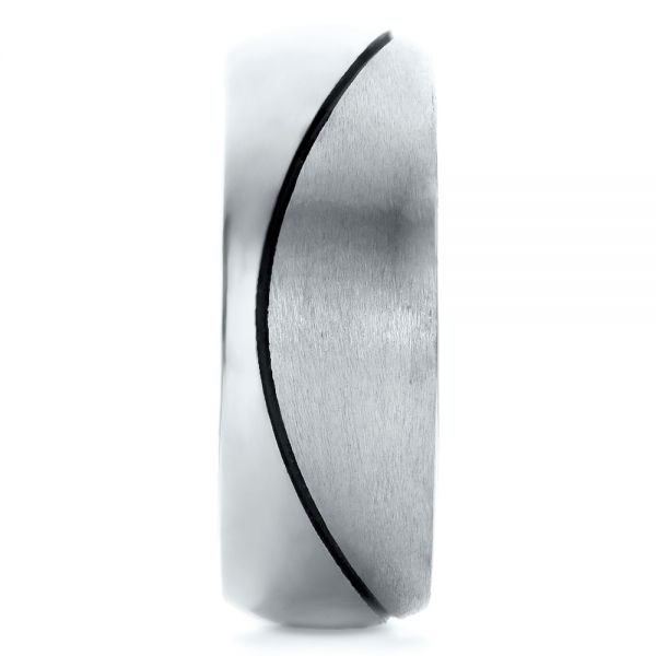  Platinum Platinum Custom Brushed And Polished Men's Wedding Band - Side View -  100582