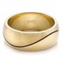 18k Yellow Gold Custom Brushed And Polished Men's Wedding Band - Flat View -  100582 - Thumbnail