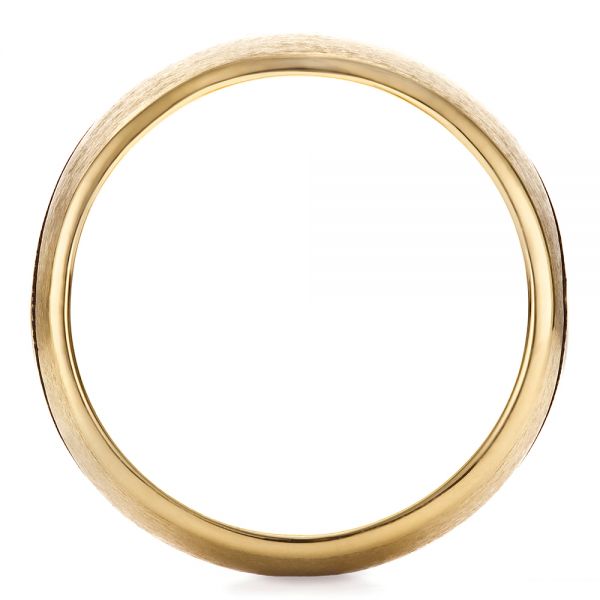 14k Yellow Gold 14k Yellow Gold Custom Brushed And Polished Men's Wedding Band - Front View -  100582