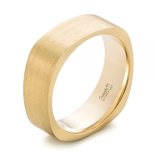 Custom Yellow Gold Square Men's Band - Image