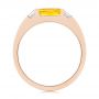 18k Rose Gold 18k Rose Gold Custom Yellow Sapphire And Diamond Men's Band - Front View -  104023 - Thumbnail