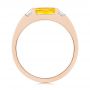 18k Rose Gold 18k Rose Gold Custom Yellow Sapphire And Diamond Men's Band - Front View -  104023 - Thumbnail
