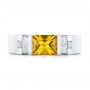  Platinum Platinum Custom Yellow Sapphire And Diamond Men's Band - Top View -  104023 - Thumbnail