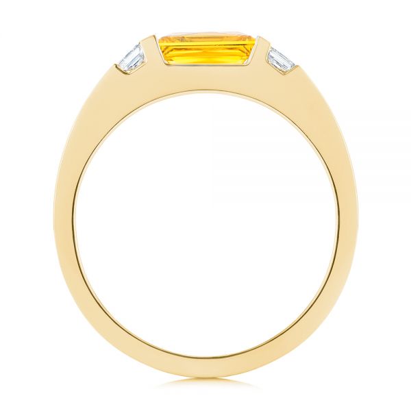 14k Yellow Gold 14k Yellow Gold Custom Yellow Sapphire And Diamond Men's Band - Front View - 104023