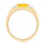 14k Yellow Gold 14k Yellow Gold Custom Yellow Sapphire And Diamond Men's Band - Front View -  104023 - Thumbnail