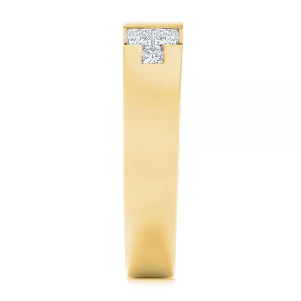 14k Yellow Gold 14k Yellow Gold Custom Yellow Sapphire And Diamond Men's Band - Side View - 104023