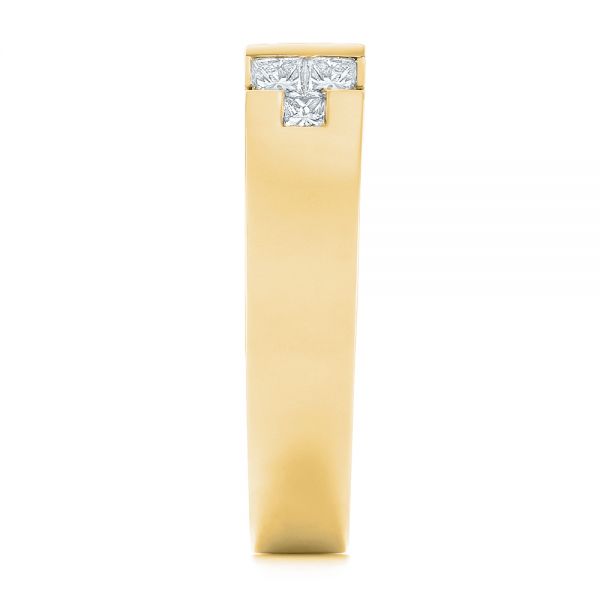 18k Yellow Gold 18k Yellow Gold Custom Yellow Sapphire And Diamond Men's Band - Side View -  104023