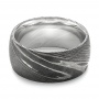 Damascus Steel Men's Wedding Ring - Flat View -  103119 - Thumbnail
