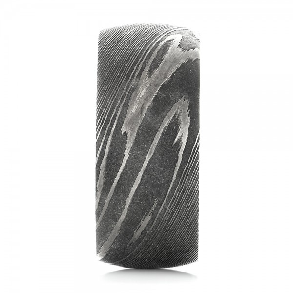 Damascus Steel Men's Wedding Ring - Side View -  103119