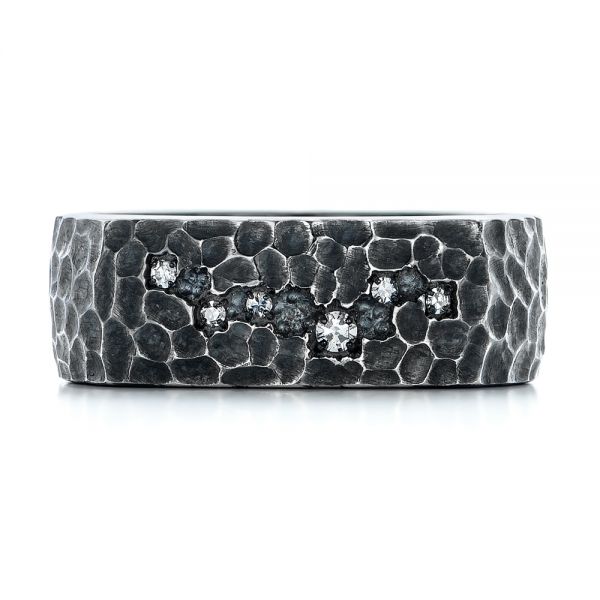 14K Gold Diamond Men's Band - Top View - 102792