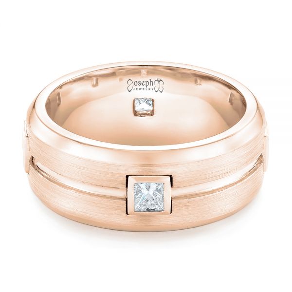 14k Rose Gold 14k Rose Gold Diamond Wedding Band - Flat View -  102373