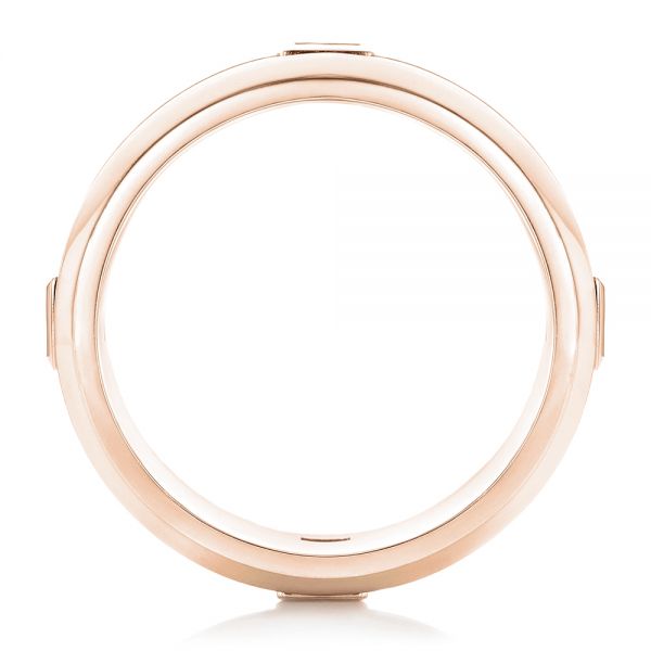 14k Rose Gold 14k Rose Gold Diamond Wedding Band - Front View - 102373