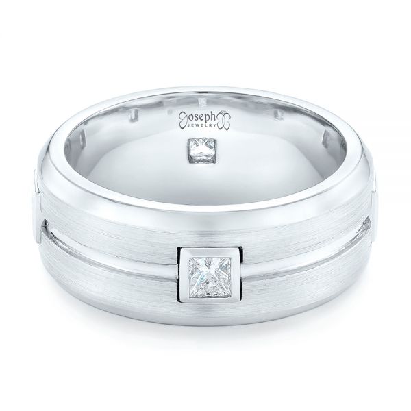  Platinum Diamond Wedding Band - Flat View -  102373