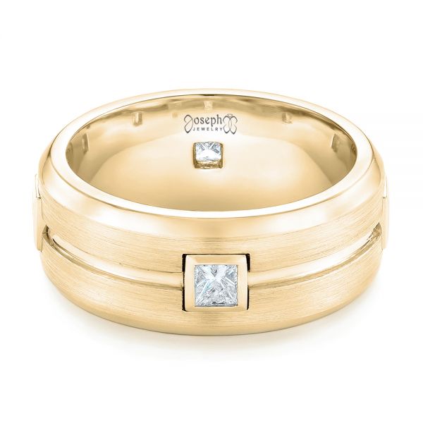 18k Yellow Gold 18k Yellow Gold Diamond Wedding Band - Flat View -  102373