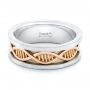 14k Rose Gold And Platinum 14k Rose Gold And Platinum Double Helix Two-tone Wedding Band - Flat View -  102384 - Thumbnail