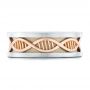 14k Rose Gold And Platinum 14k Rose Gold And Platinum Double Helix Two-tone Wedding Band - Top View -  102384 - Thumbnail