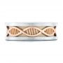 14k Rose Gold And 18K Gold 14k Rose Gold And 18K Gold Double Helix Two-tone Wedding Band - Top View -  102384 - Thumbnail