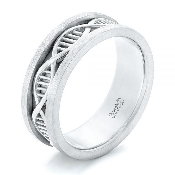 14k White Gold And 14K Gold 14k White Gold And 14K Gold Double Helix Two-tone Wedding Band - Three-Quarter View -  102384