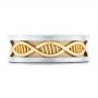 18k Yellow Gold And 14K Gold 18k Yellow Gold And 14K Gold Double Helix Two-tone Wedding Band - Top View -  102384 - Thumbnail