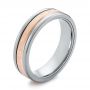 Gray Tungsten And Crystalline Insert Wedding Ring - Three-Quarter View -  103927 - Thumbnail