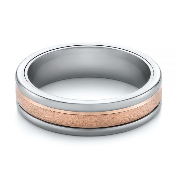 Gray Tungsten And Crystalline Insert Wedding Ring - Flat View - 103927