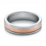 Gray Tungsten And Crystalline Insert Wedding Ring - Flat View -  103927 - Thumbnail