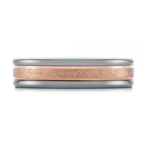 Gray Tungsten And Crystalline Insert Wedding Ring - Top View - 103927
