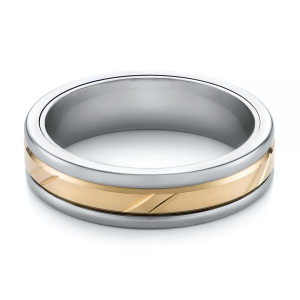 Grey Tungsten Men's Wedding Ring - Flat View - 103924
