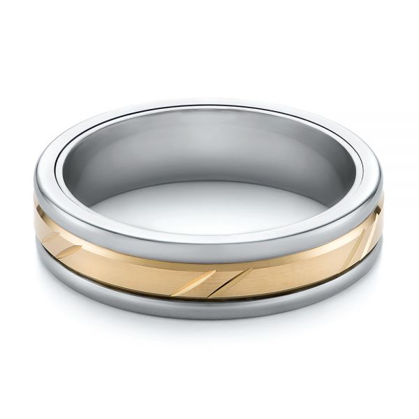 Grey Tungsten Men's Wedding Ring - Flat View -  103924