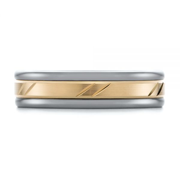 Grey Tungsten Men's Wedding Ring - Top View - 103924