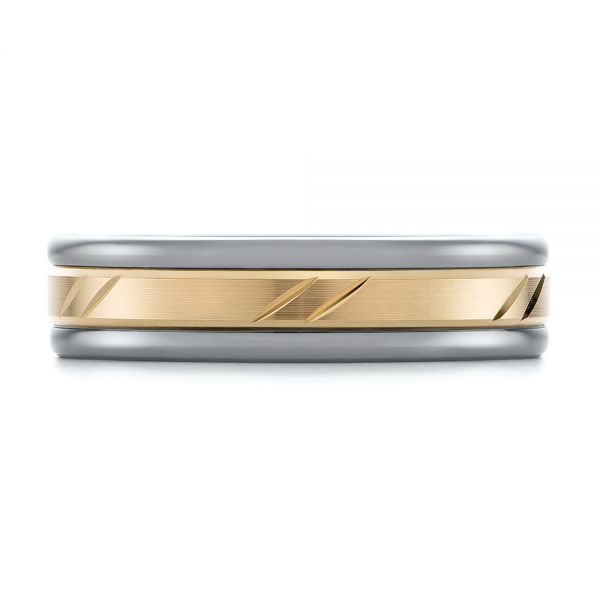 Grey Tungsten Men's Wedding Ring - Top View -  103924