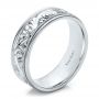  Platinum Hand Engraved Men's Wedding Band - Kirk Kara - Three-Quarter View -  100671 - Thumbnail