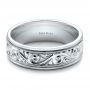  Platinum Hand Engraved Men's Wedding Band - Kirk Kara - Flat View -  100671 - Thumbnail